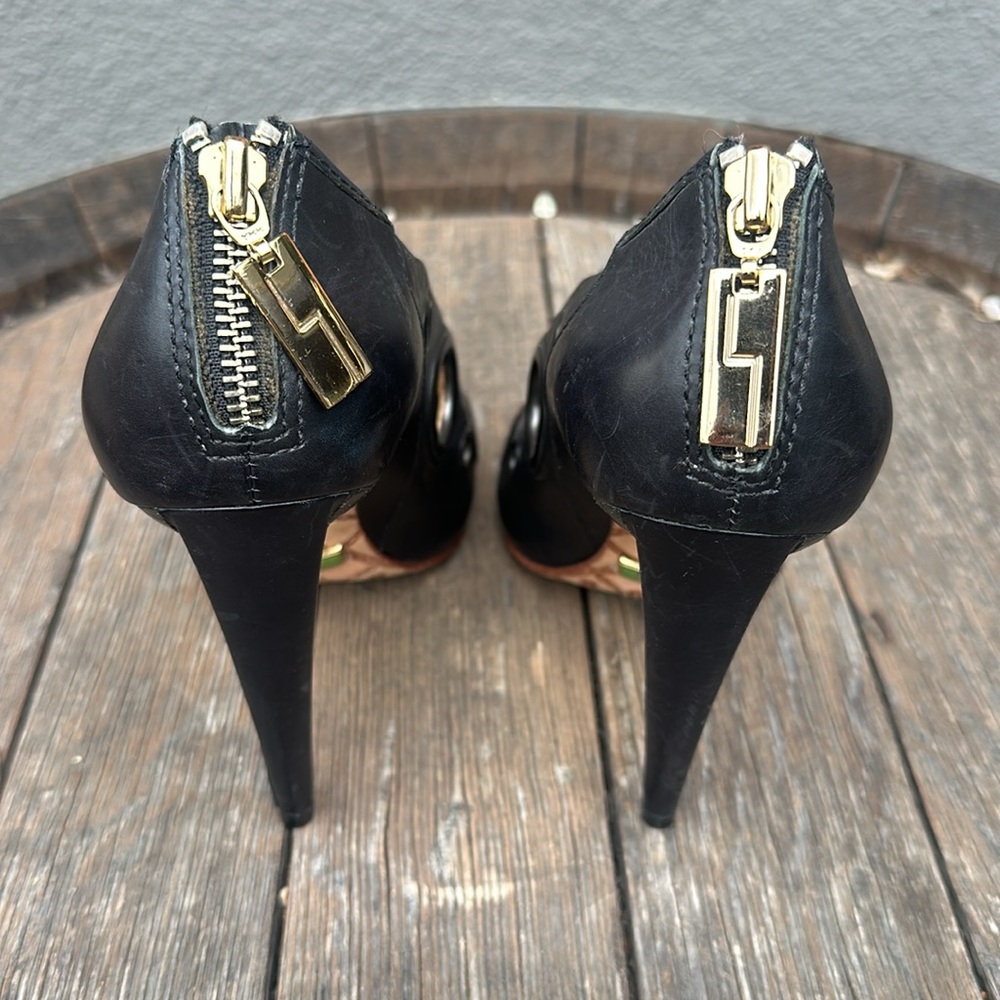 L.A.M.B. Black Peep Toe Heels - Picture 9 of 9